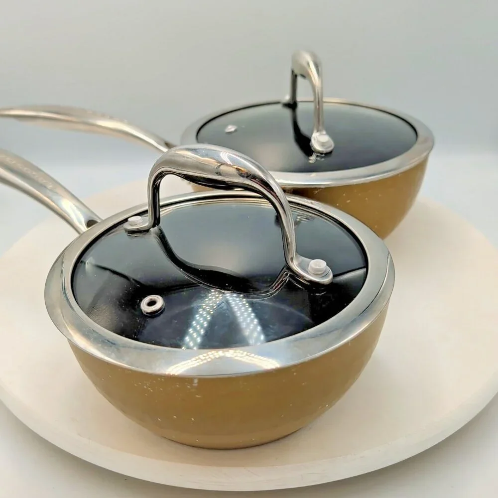 Vintage Lagostina Diamond Collection 16cm & 18cm Saucepans Champagne Retired - Picture 6 of 14